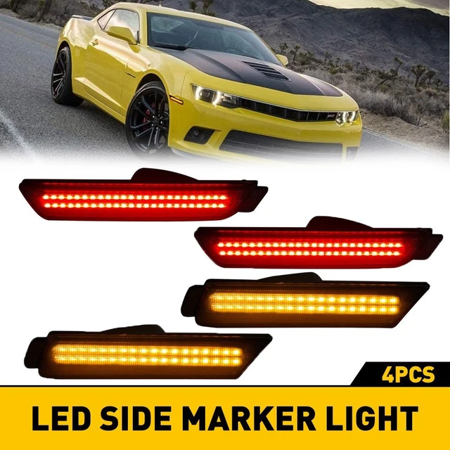 Smoke LED Bumper Side Marker Turn Signal Light for Chevy Camaro 10-15 Lamps GUS