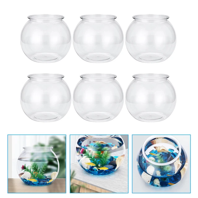 6Pcs Fish Bowls Aquarium Kit Fish Bowl for Office Home Desktop Decoration