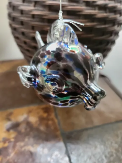 Blown Art Glass Hanging Puffer Fish