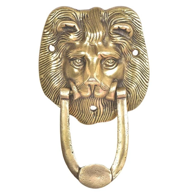 Fait à la Main Vintage Style Laiton Lion Tête Classique Porte Heurtoir - (La)