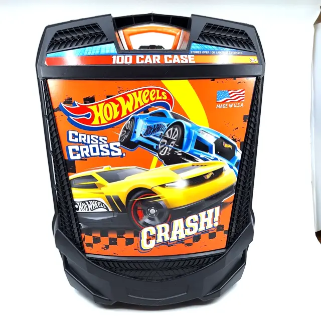 Hot Wheels Rollin' 100 Car Case Criss Cross Crash Box Carry Storage