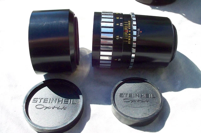 Lente Limpia Steinheil M42 Montaje Automático Cassarit 3.5 100 Mm Con Tapas/Capucha/Estuche