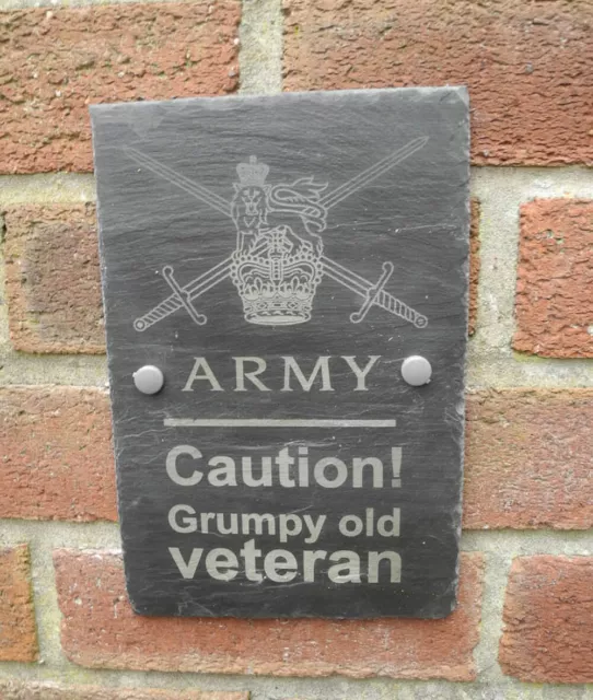 Slate plaque, Army, soldier, Grumpy old veteran, any regiment beginning with "R"