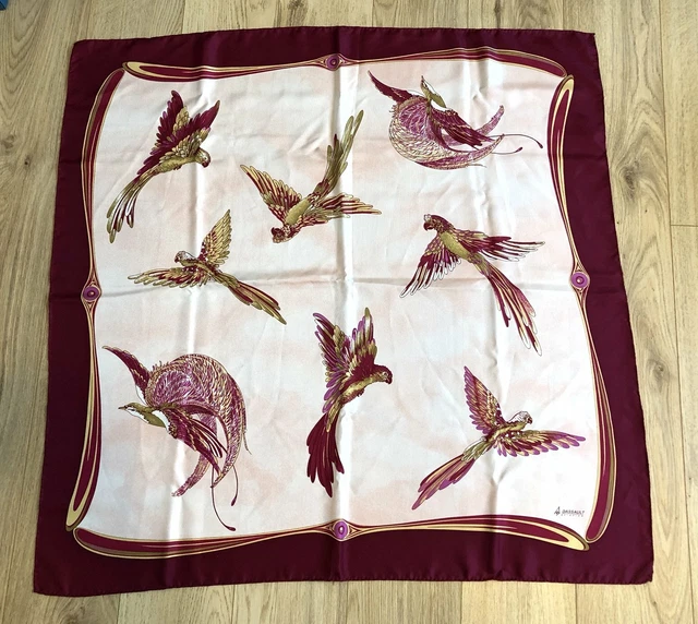 Foulard En Soie 100% MANTERO Vintage - Dimensions 86x86 Cm, Couleur Jaune, Occasion