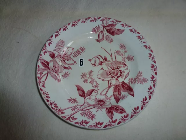 Superbe  Assiette Plate Numerotee Decor Fleurs