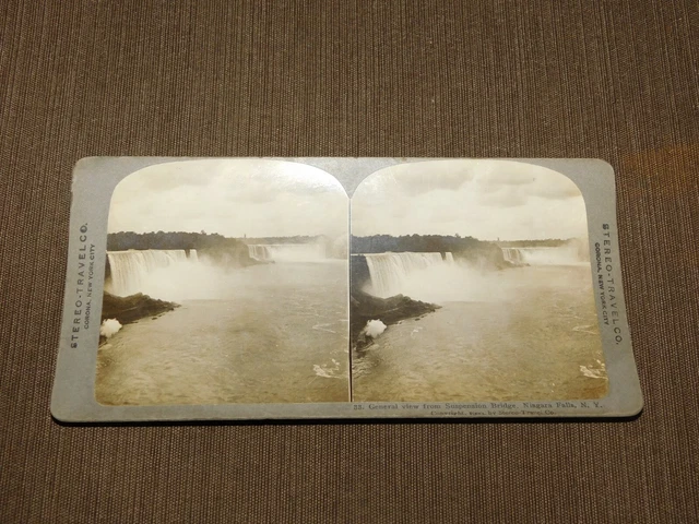 Vintage Stereoview Stereoscope Card Suspension Bridge Niagara Falls Ny