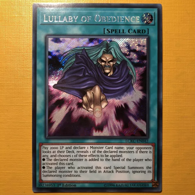 Lullaby of Obedience - YuGiOh - Secret Rare - LCKC - 1st Edition - NM Card!