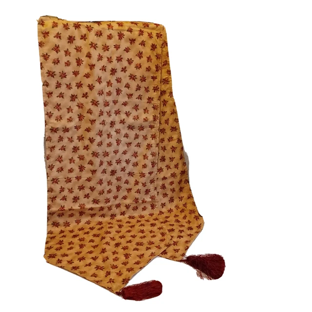Borlas de corredor de mesa de Navidad borlas beige borgoña pequeñas poinsettias reversibles