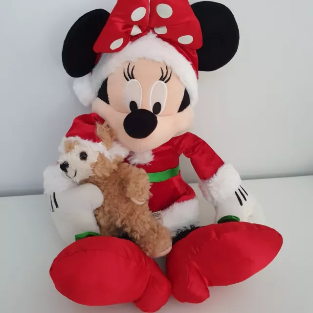 Large 18" Disney Parks Exclusive Christmas Minnie Mouse & Duffy Plush Rare