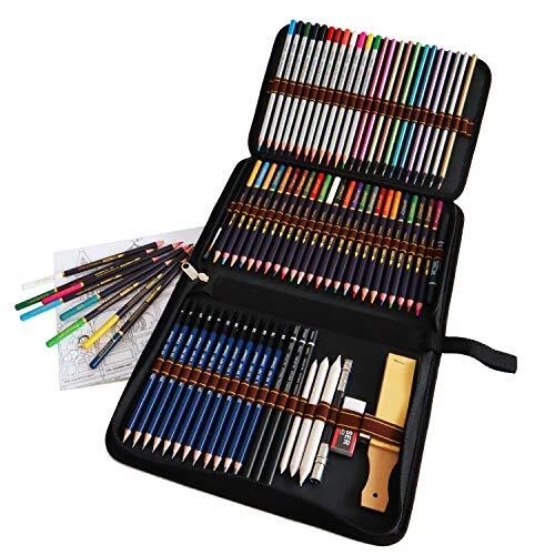 Zeybe Professionnel Kit Dessin Complet 72 pièces avec 24 Crayons Aquarelle 12...
