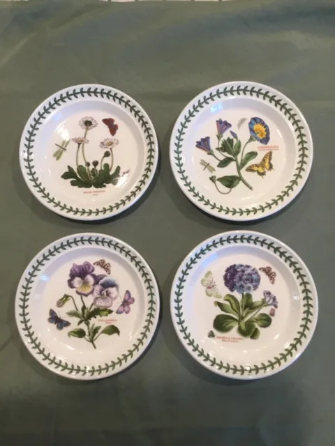 Set Of 4 Portmeirion Botanic Garden Plates 7 - 1/4” Bread And Butter