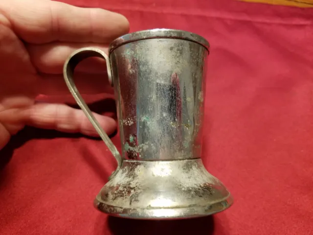 Vintage Dixie Cup Holder Mug Individual Drinking Cup Nickel over Brass - BK