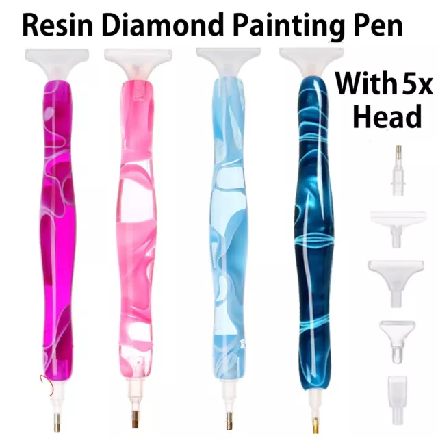 5D 5Head Diamond Painting Pen Tools Resin Point Drill Pens Cross Stitch DIY Art
