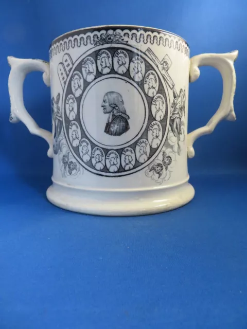 Antique 19Thc Commemorative Pottery Tankard For The Rev.john Wesley- Methodist