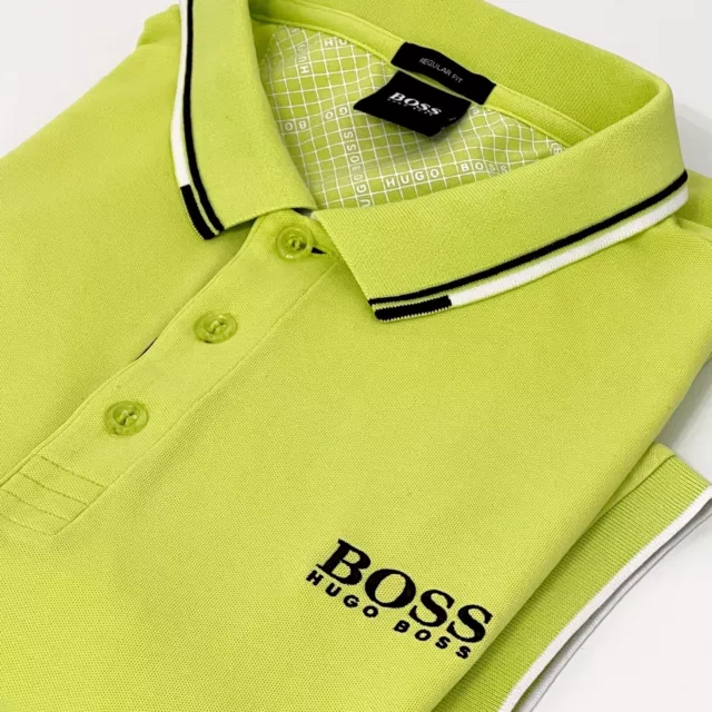 HUGO BOSS GREEN Black Regular Fit Short Sleeve Polo Shirt Size XL Extra ...