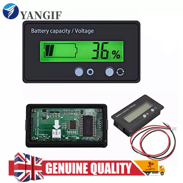 12V 24V 48V Battery Status Charge LCD Digital Indicator Monitor Meter Gauge UK
