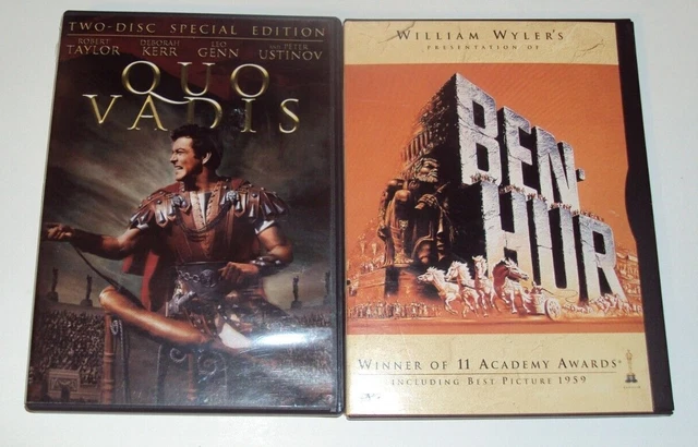 QUO VADIS 1951 Robert Taylor Deborah Kerr/BEN-HUR CHARLTON HESTON 2 DVD MOVIES