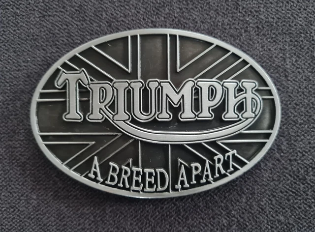 Boucle De Ceinture Triumph En Métal Argenté - Largeur 40 Mm - Style Moto - Neuve Sans étiquette