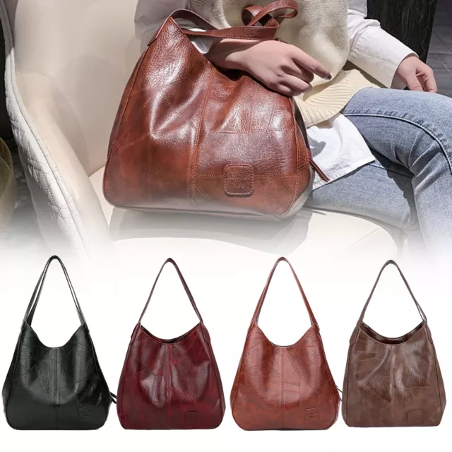 Women Designer Leather Shoulder Bag Large Capacity Ladies Handbag Hobo Tote