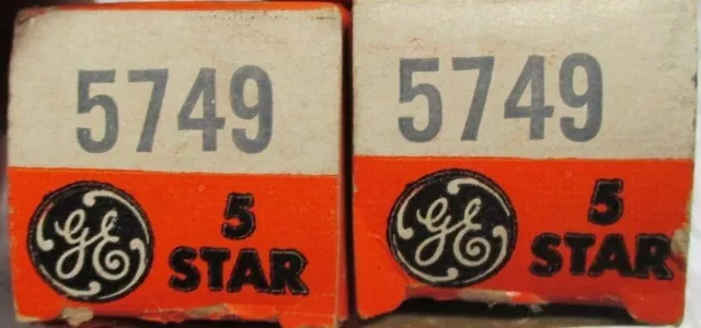 Pair GE RCA 5 star 5749 6BA6 NOS Tubes
