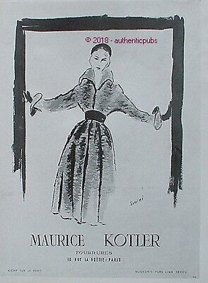 PUBLICITE 1964 CHRISTIAN DIOR VISON GRIS FOURRURE PHOTO JACQUES DECAUX ADVERT AD 
