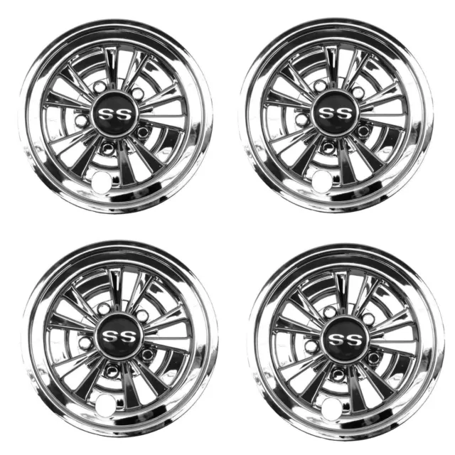 GTW 8 inch Golf Cart Wheel Covers (10-Spoke Design) Universal Fit - Set of 48