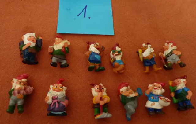 Ü-Ei Figuren 12 x Zwerge Hartplastikfiguren Ü Eier Figur aus Sammlung - Nr. 1.