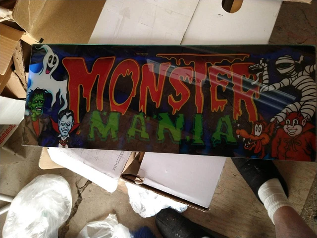 1980 Original Glass Marquee Signage Monster Mania Casino Fleetwood Mancave Decor