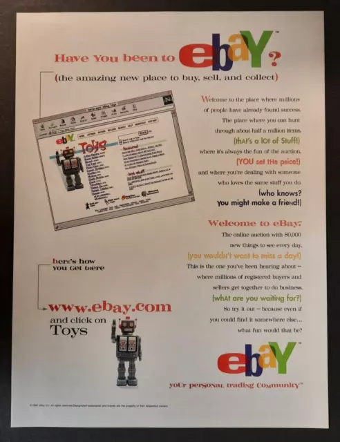 EBAY Toys Category "Have You Been to eBay?" ~ Vintage Magazine PRINT AD 1998