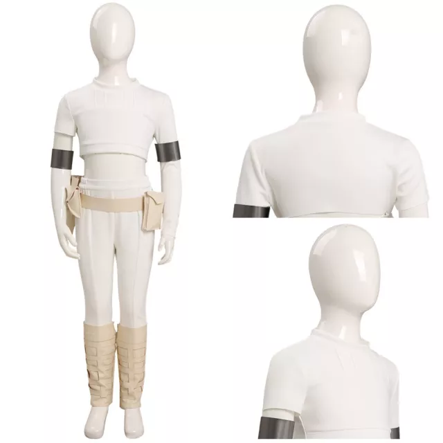 Kids Padme Amidala Cosplay Costume Pants+Top Outfits Party Dress Star Wars Child 3