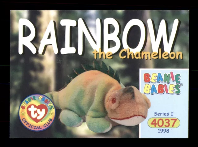 Rainbow The Chameleon 107 Retired Series I 1998 TY Beanie Baby Trading Card