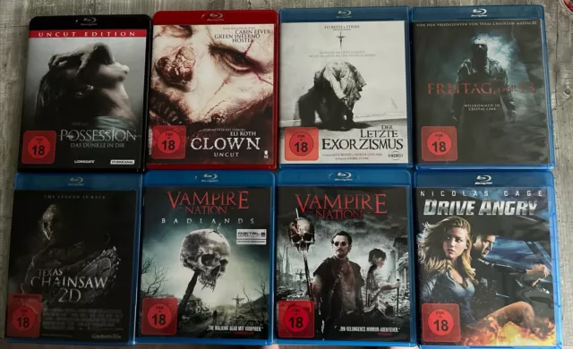 Blu-ray Sammlung Horror -Dämonen- Killer - Vampire - 8 Top Filme FSK 18 - Uncut