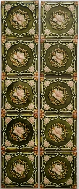 10 Intrinsic Reclaimed Antique Art Nouveau Fireplace Tile Set Henry Richards
