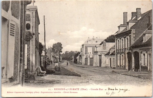 60 RESSONS LE MATZ - la grande rue (pli)