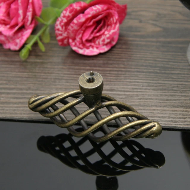 4Pcs Poignée De Porte Antique Zinc Alloy Pull Knobs Closet Wardrobe Drawer