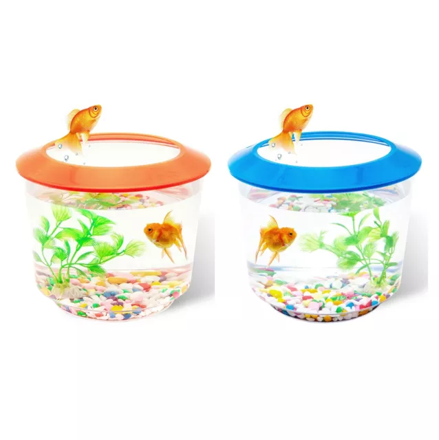 Goldfish Small Fish Bowl Fish Tank Starter Kit Aquarium Gravel Ornamental Plant