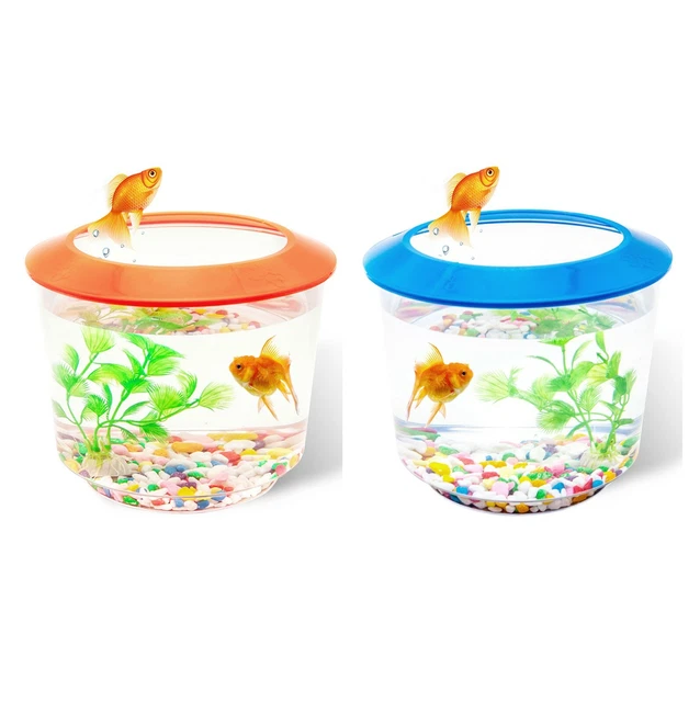 Goldfish Small Fish Bowl Fish Tank Starter Kit Aquarium Gravel Ornamental Plant