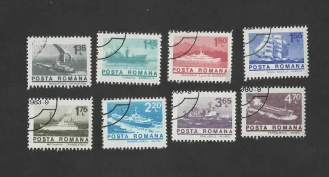Rumänien 1974 Mi-Nr. 3167-3174 Freimarken Schiffe,Satz , gestempelt Neugummi Lot
