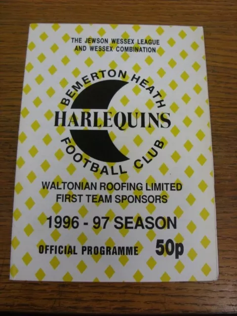 17/09/1996 Bemerton Heath Harlequins v Thatcham Town. FREE POSTAGE on all UK ord