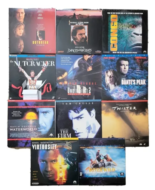 Lot of 11 Laserdisc Congo ~ Nutcracker ~ Waterworld ~ Twister ~ Outbreak ~ 1990s