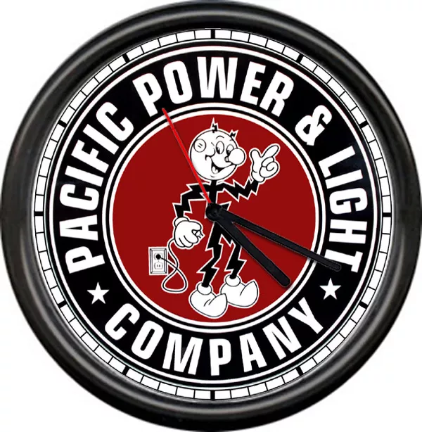 Reddy Kilowatt Pacific Power Co. Electrician Utility Lineman Sign Wall Clock