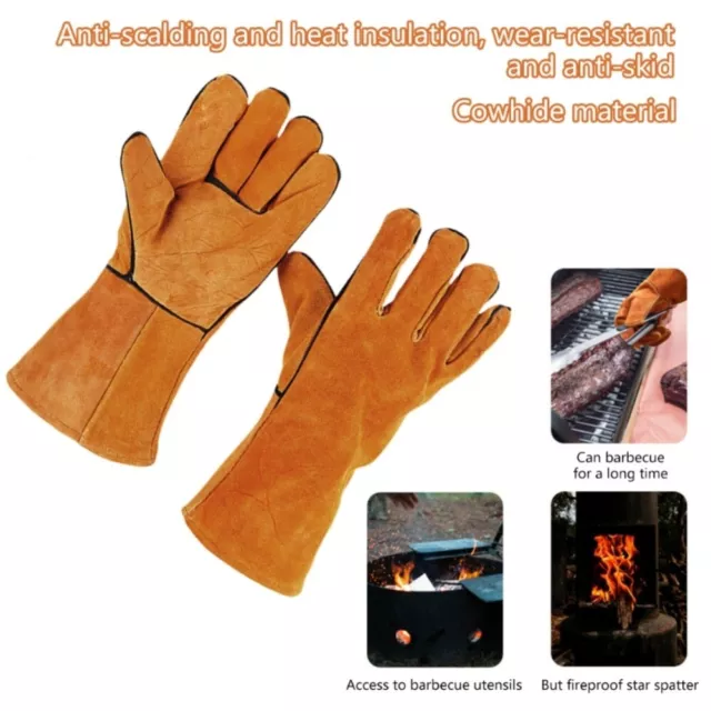 Yellow Welding Gloves Works Gloves Welders  Gloves Wear-resistant Heat Resistant