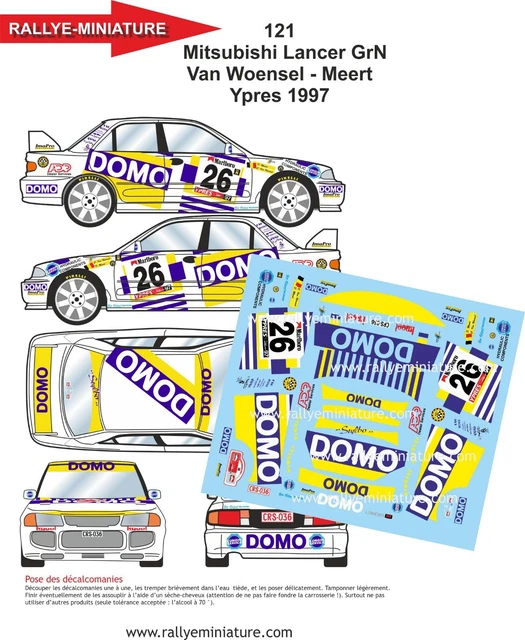 Décalcomanies (decals) 1/18 Mitsubishi Lancer Burns - Rallye Du Portugal 1997 WRC - Neuf