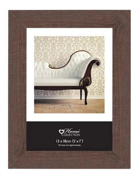 Scatola 5""x7"" cornice foto vetro legno ritratto tavolo marrone cioccolato