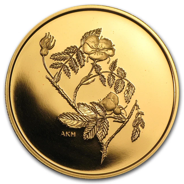 2002 Canada Proof Gold $350 Wild Roses of Alberta .99999