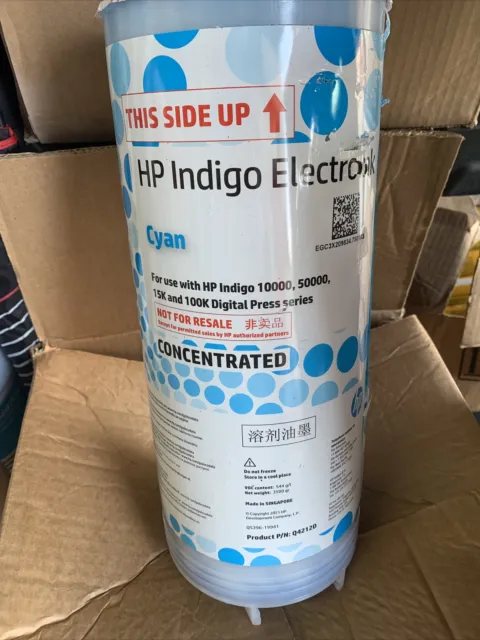 2 HP Indigo ElectroInk Cyan Q4212D For Indigo Digital Press 10000 & 50000 series