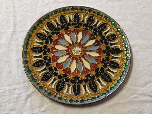 Ancienne Assiette murale décorative en cuivre 20 cm de diamètre