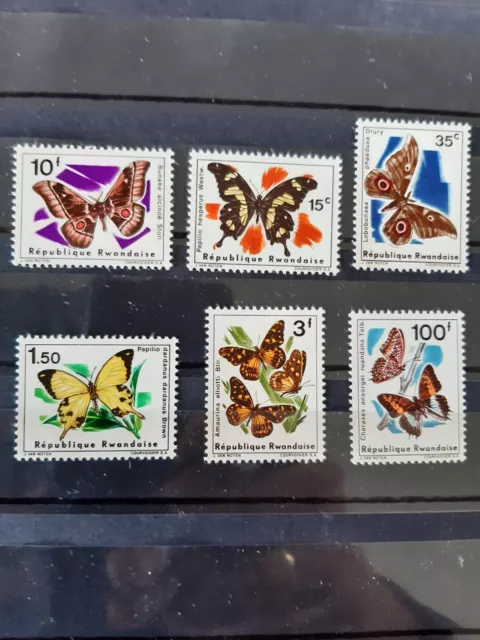 Briefmarken , Ruanda, Schmetterlinge, 1966, 147 A-152 A ,postfrisch