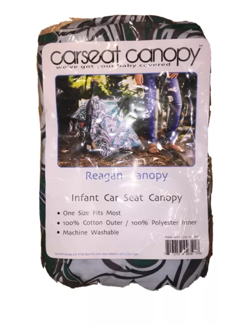 Car Seat Canopy Reagan Unisex Carseat Cover Green White & Black New!!