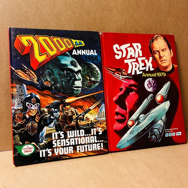 Star Trek Annual 1979 and  2000 A.D. Book Retro Vintage Hardback Collectibles